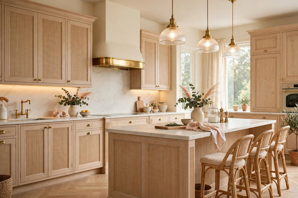 White Oak Fluted Cabinets — Sample Door