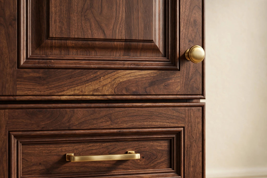 Walnut Raised Panel Cabinets — Sample Door