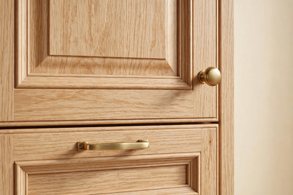 White Oak Raised Panel Cabinets — Sample Door