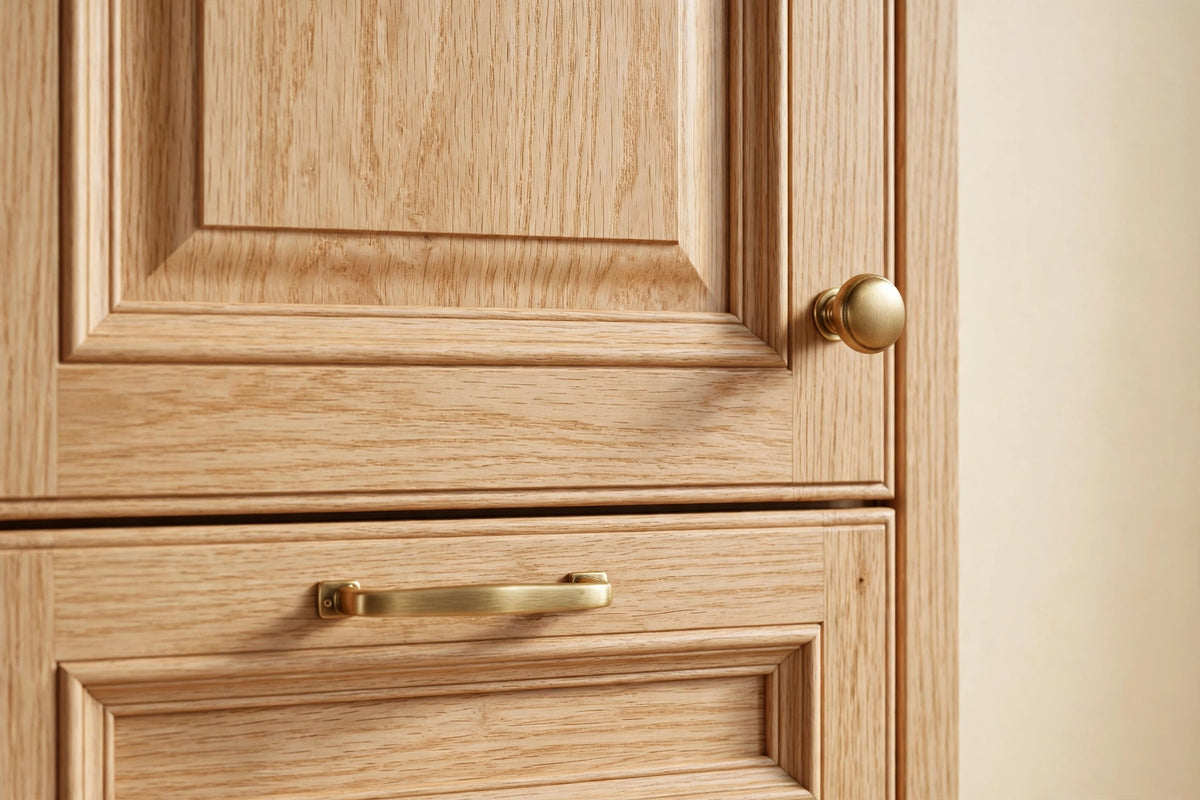 White Oak Raised Panel Cabinets — Sample Door