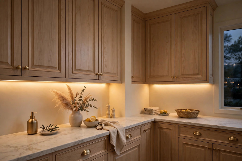 White Oak Raised Panel Cabinets — Sample Door