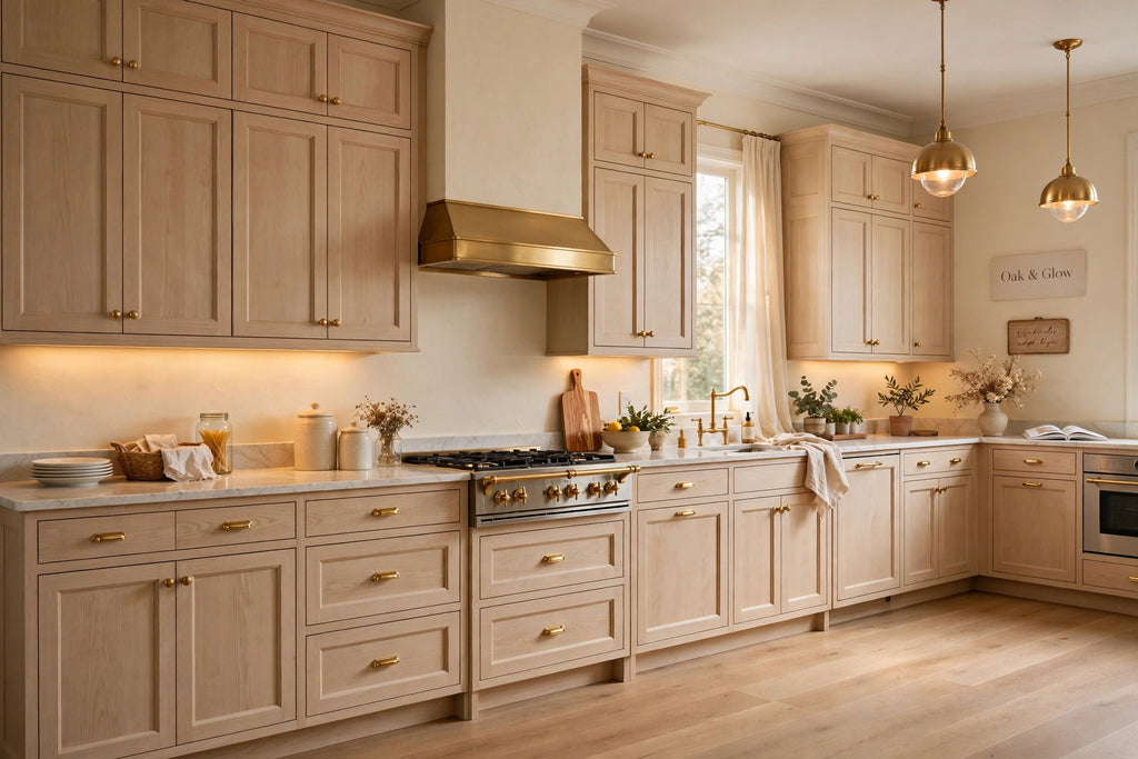 White Oak shaker cabinets — sample door — kitchen rendering