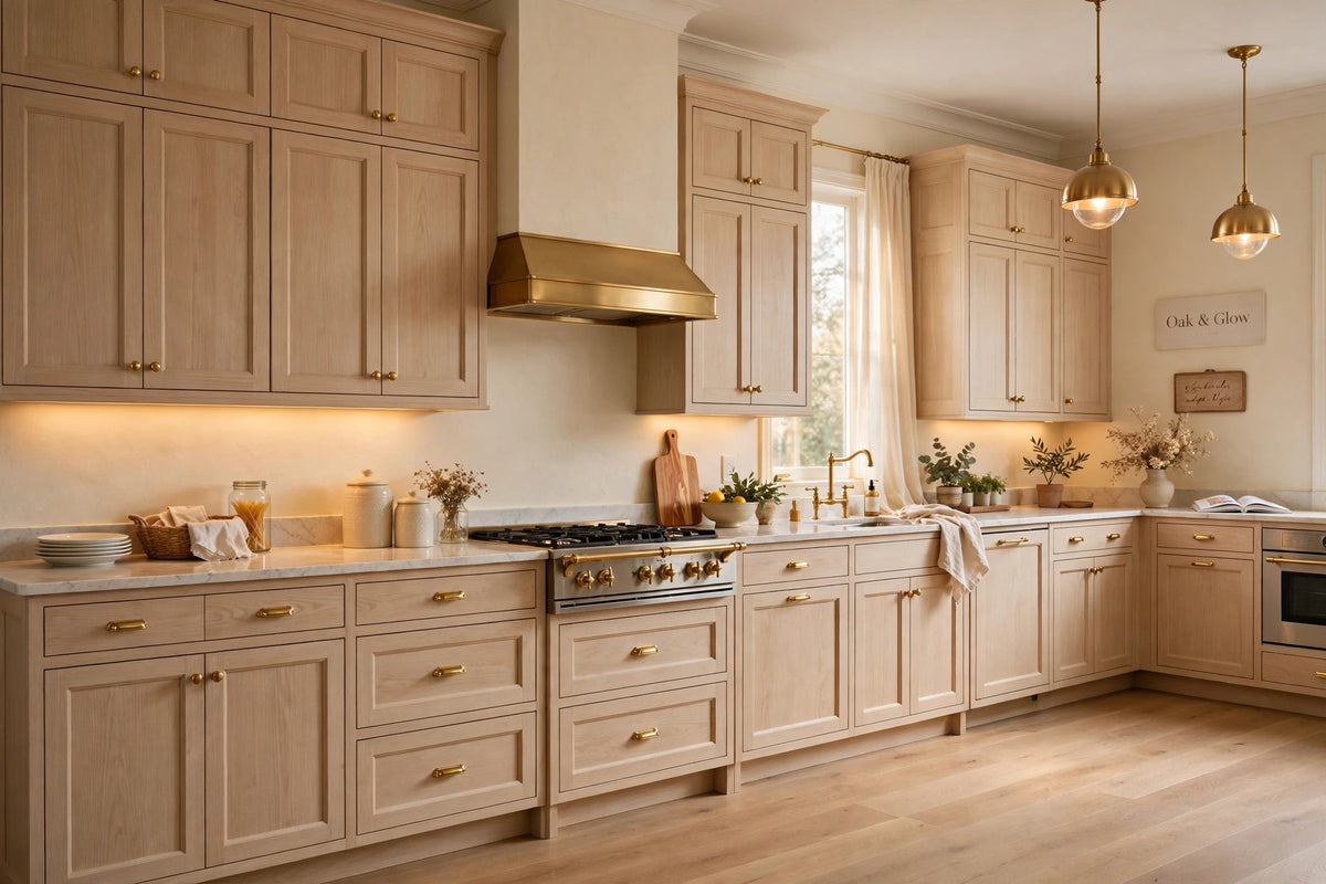 White Oak shaker cabinets — sample door — kitchen rendering