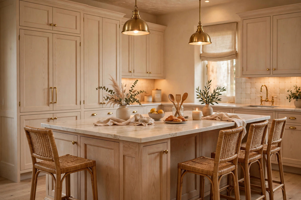 White Oak shaker cabinets — sample door — kitchen rendering