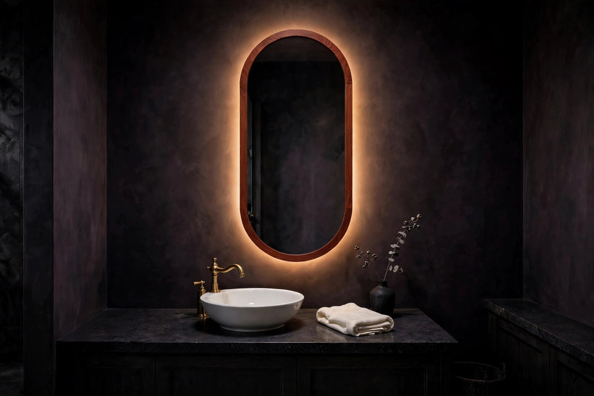 Custom lit cherry capsule mirror