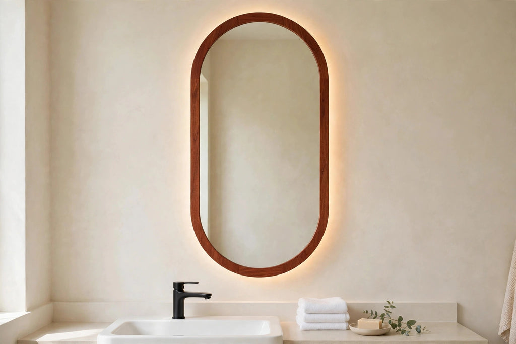 Custom lit cherry capsule mirror