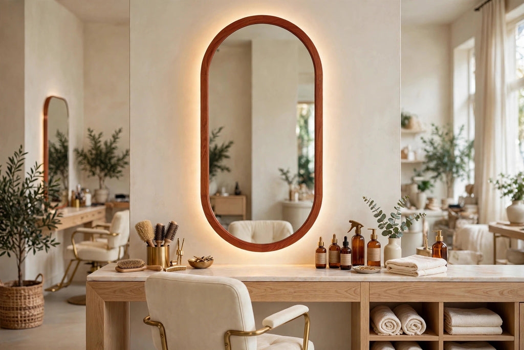 Custom lit cherry capsule mirror