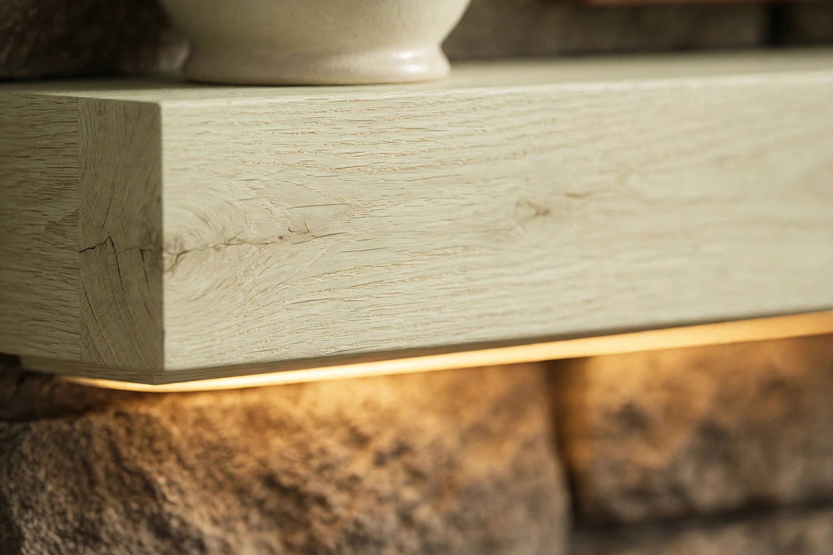 Custom lit poplar mantel