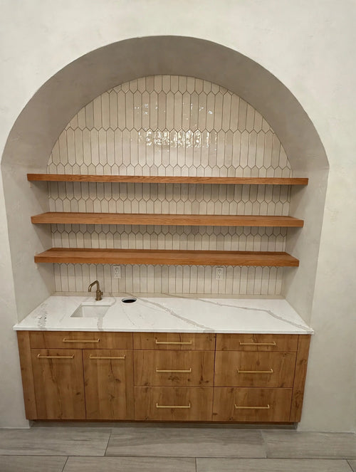 Oak & Glow lighted alder shelf