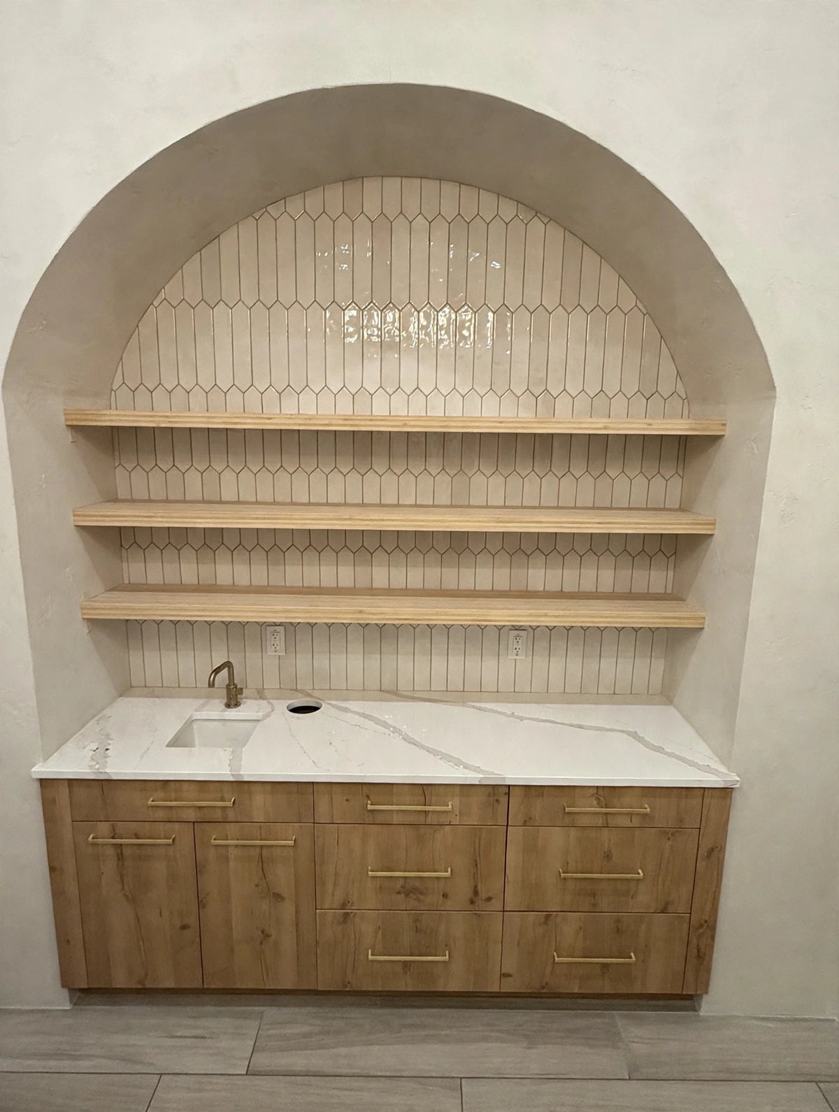 Oak & Glow lighted bamboo shelf