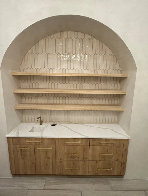Oak & Glow lighted bamboo shelf