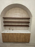 Oak & Glow lighted walnut shelf