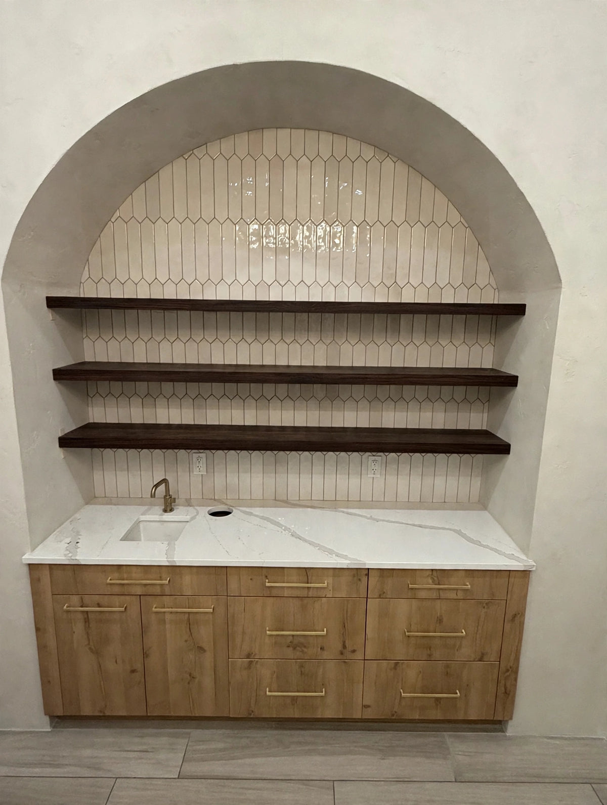 Oak & Glow lighted wenge shelf