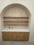 Oak & Glow lighted zebrawood shelf